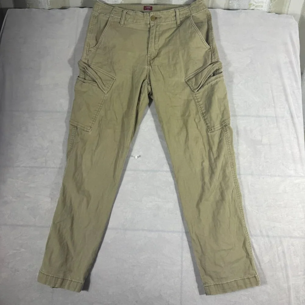 Levi's Men's XX Cargo Pants Green Flat Front Tapered Leg‎ Zip Fly Stretch 31x32